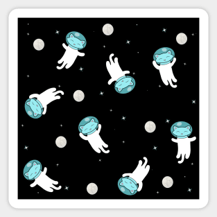 Cute cats floating in space Sticker